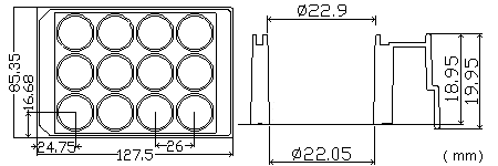 12孔玻底板（激光共聚焦专用培养板）尺寸图
