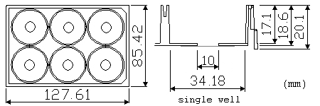 6孔小孔玻底板（激光共聚焦专用培养板）尺寸图